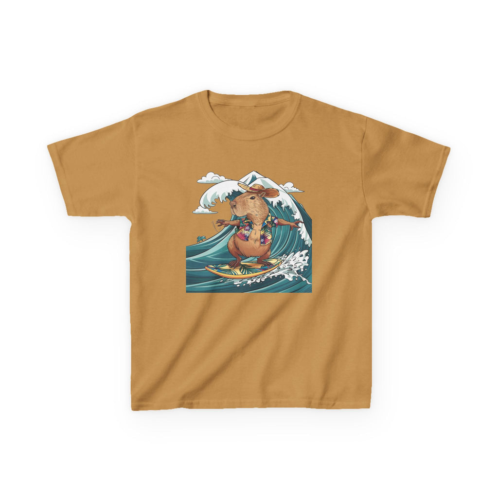 Kids Surfing Bear Graphic Tee — Cute Adventure Whale-Wave Design