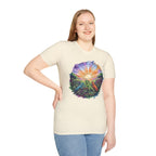 Sunrise Iguanas T-Shirt — Colorful Mountain Sunrise with Forest Trail