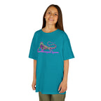 Kids Tee — Neon Green & Purple Iguana Graphic “Fluorescent Iguana”