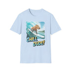Capybara Surfing T‑Shirt — "Chill Dude!" Beach Vibe Tee