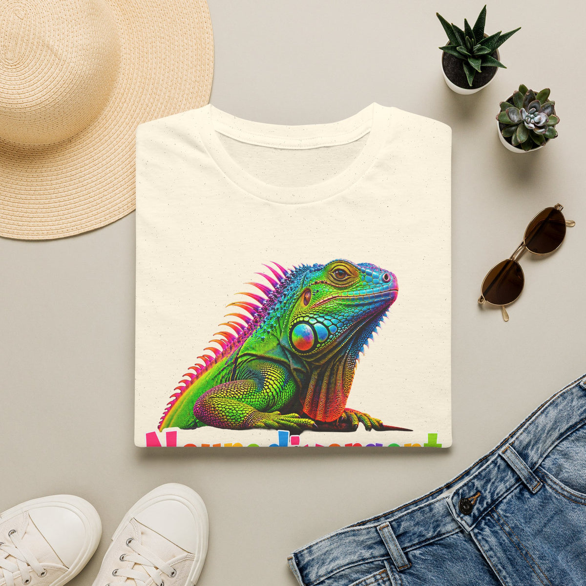 Neurodivergent Iguana T-Shirt — Colorful Pride Lizard Tee