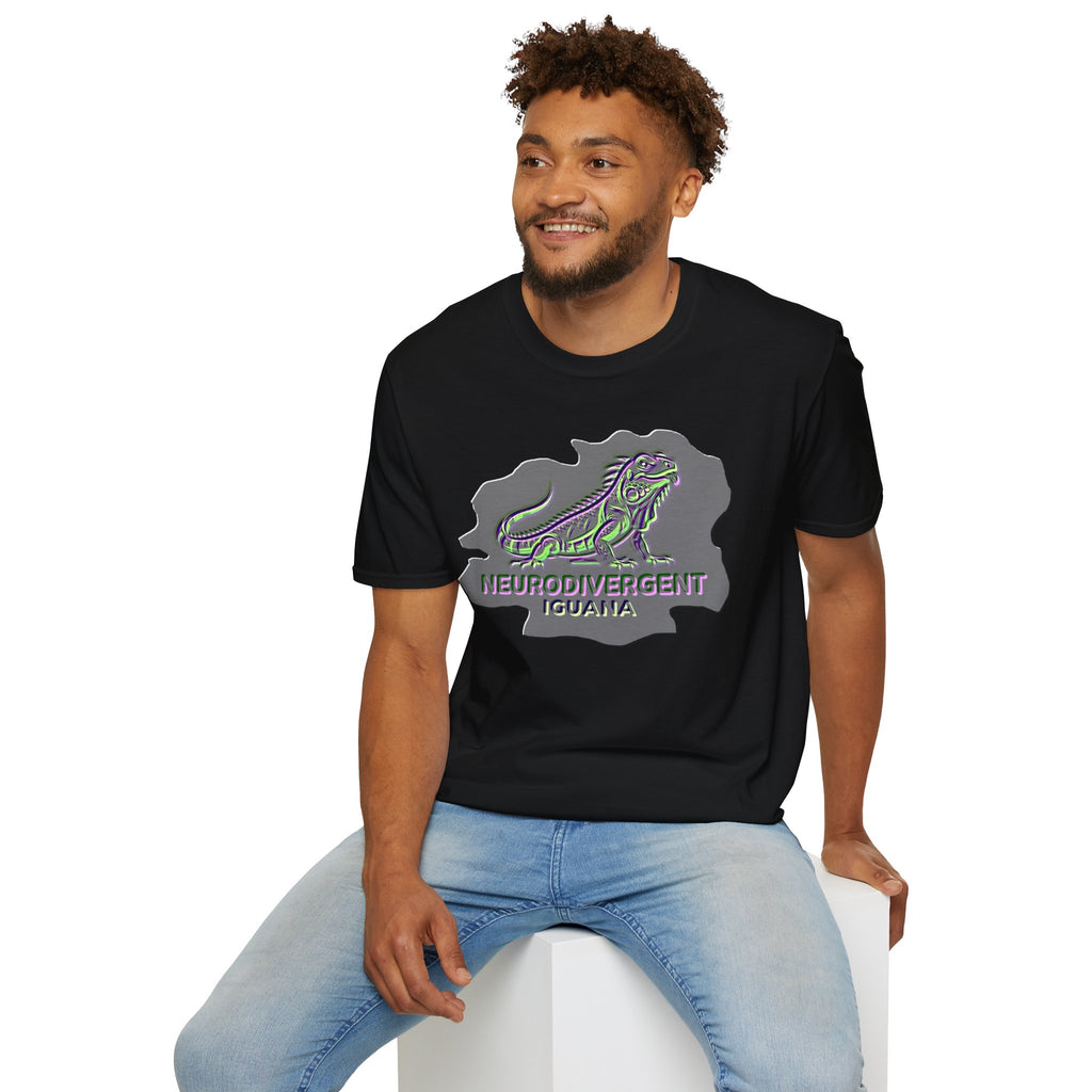 Neurodivergent Iguana T-Shirt — Colorful Pride lizard design