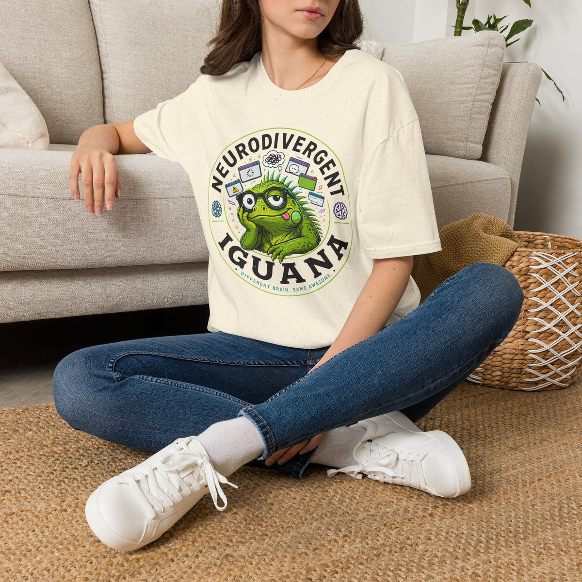 Neurodivergent Iguana T-Shirt — Cute Pride Neurodiversity Tee