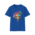 T-Shirt — Colorful "Be a Mensch, Do a Mitzvah" Splatter Tee for Jewish Celebrations