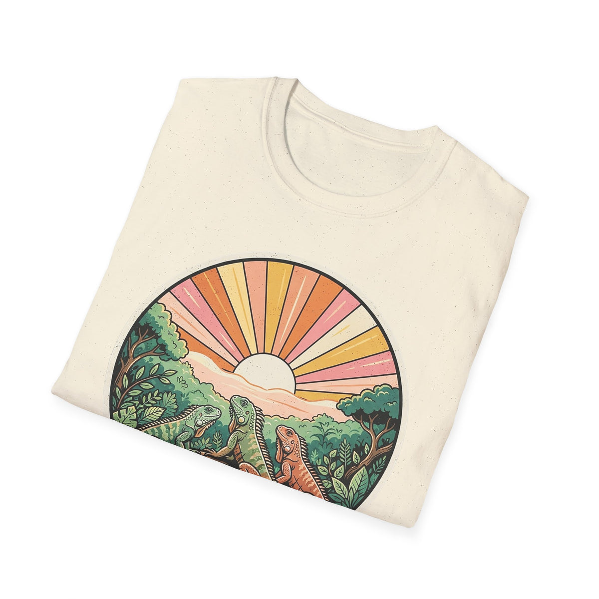 Sunrise Jungle T-Shirt — Retro Tropical Sunset Graphic Tee