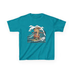 Kids Surfing Bear Graphic Tee — Cute Adventure Whale-Wave Design