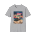 Siesta Key Retro Sunset T-Shirt — Vintage Beach Sandcastle Tee