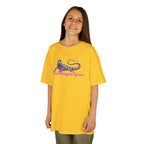 Kids Tee — Neon Green & Purple Iguana Graphic “Fluorescent Iguana”