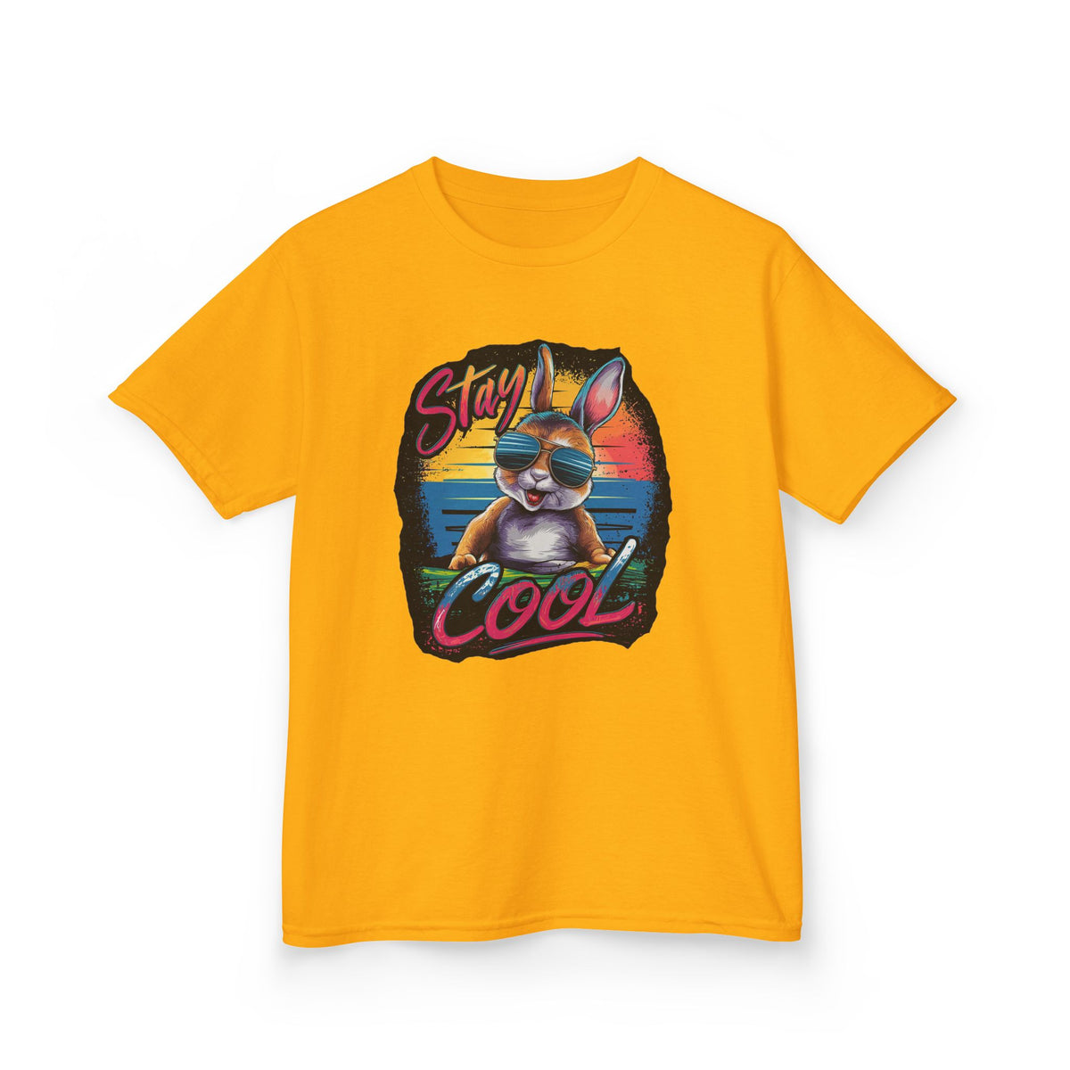 Kids T-Shirt — "Stay Cool" Sunglasses Cat Retro Graphic Tee