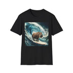 Capybara Surfing Wave T-Shirt — Funny Animal Surf Tee