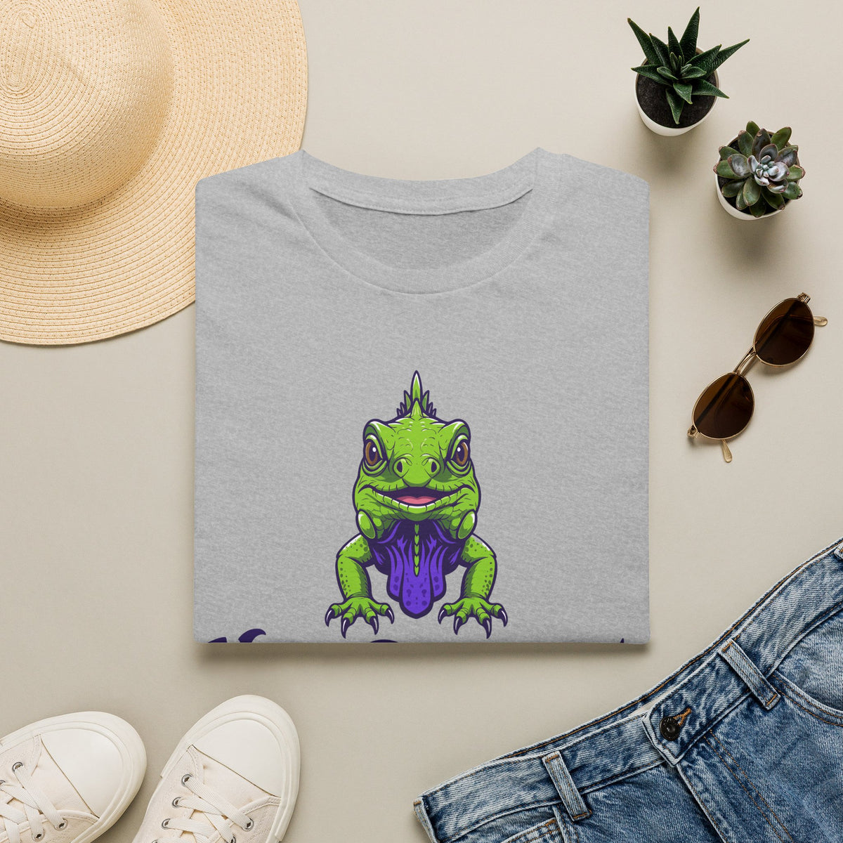 NeuroDivergent Iguana T-Shirt — Green Lizard Graphic Tee