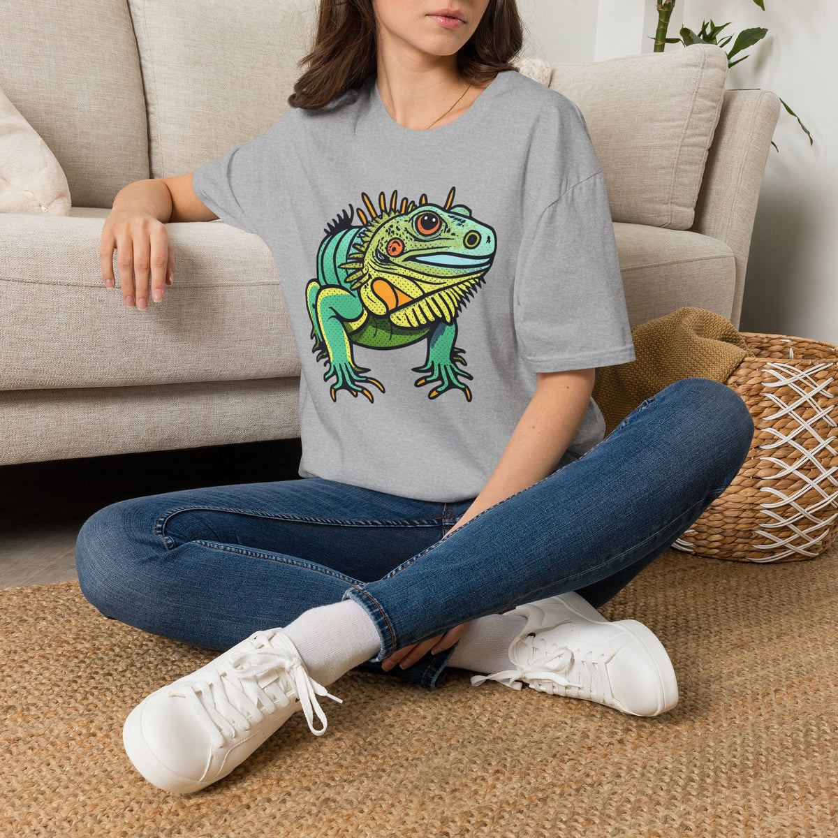 Iguana Graphic T-Shirt — Colorful Tropical Reptile Tee