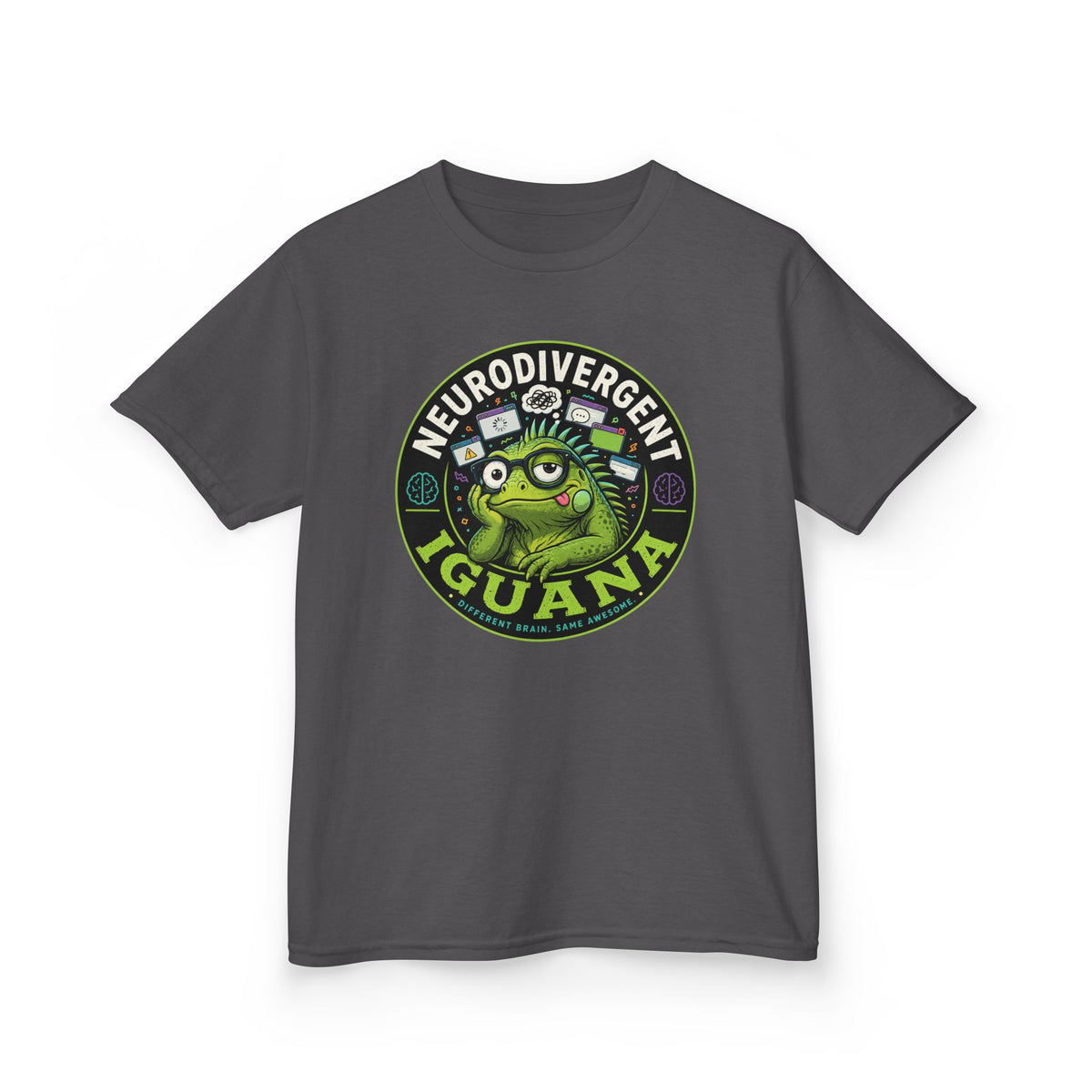 Kids T‑Shirt — "Neurodivergent Iguana" Graphic Tee