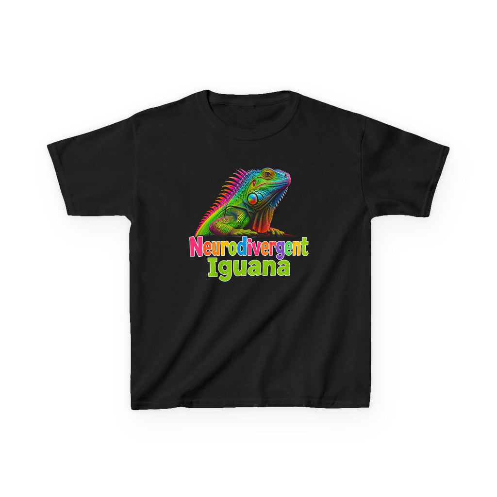 Kids T‑Shirt — Colorful "Neurodivergent Iguana" Graphic Tee