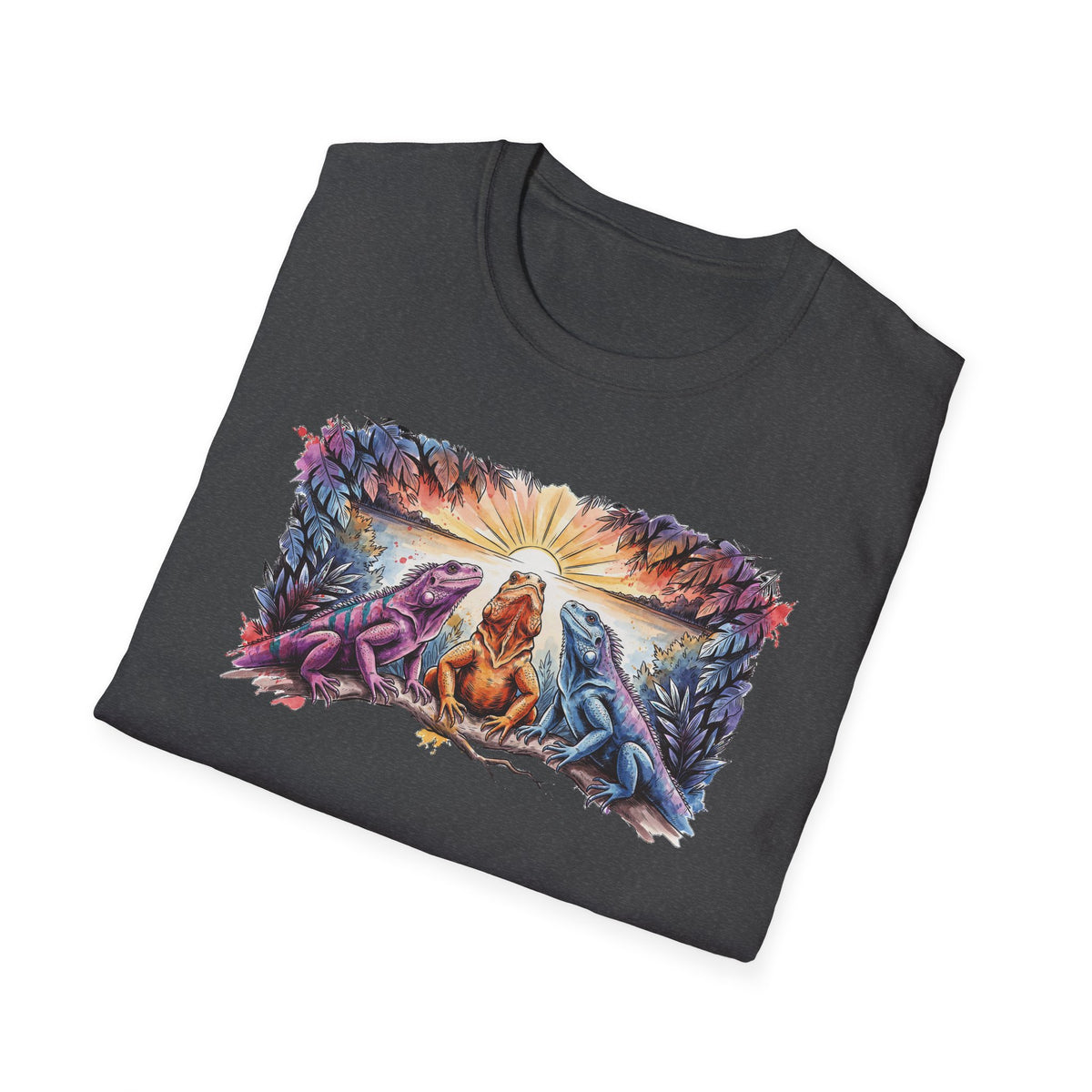 Tres iguanas T-Shirt — Sunrise Tribal Animal Harmony Tee