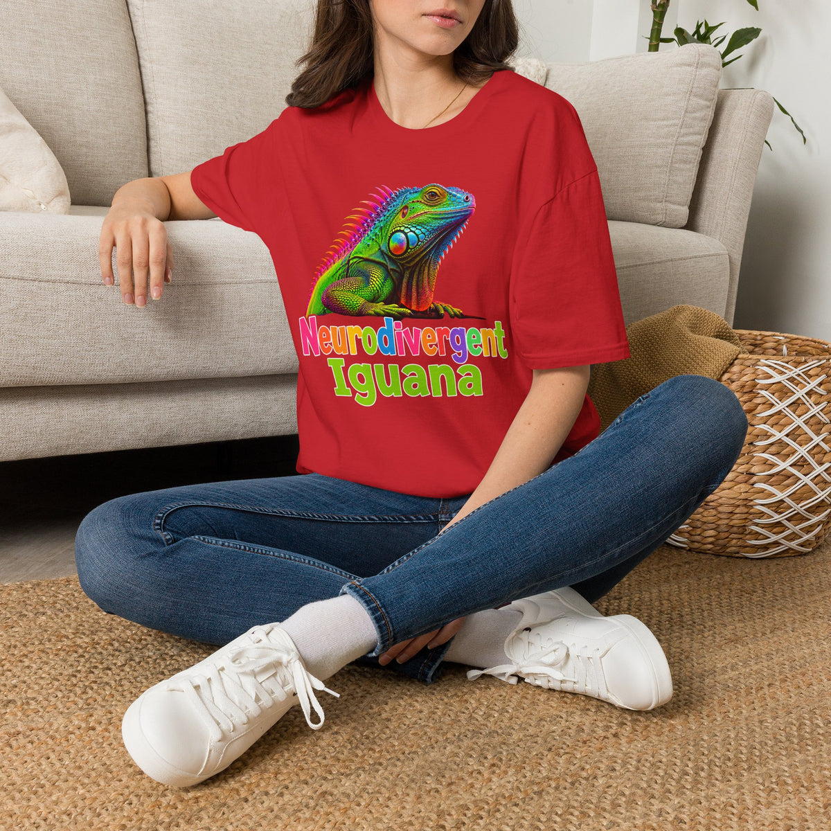 Neurodivergent Iguana T-Shirt — Colorful Pride Lizard Tee