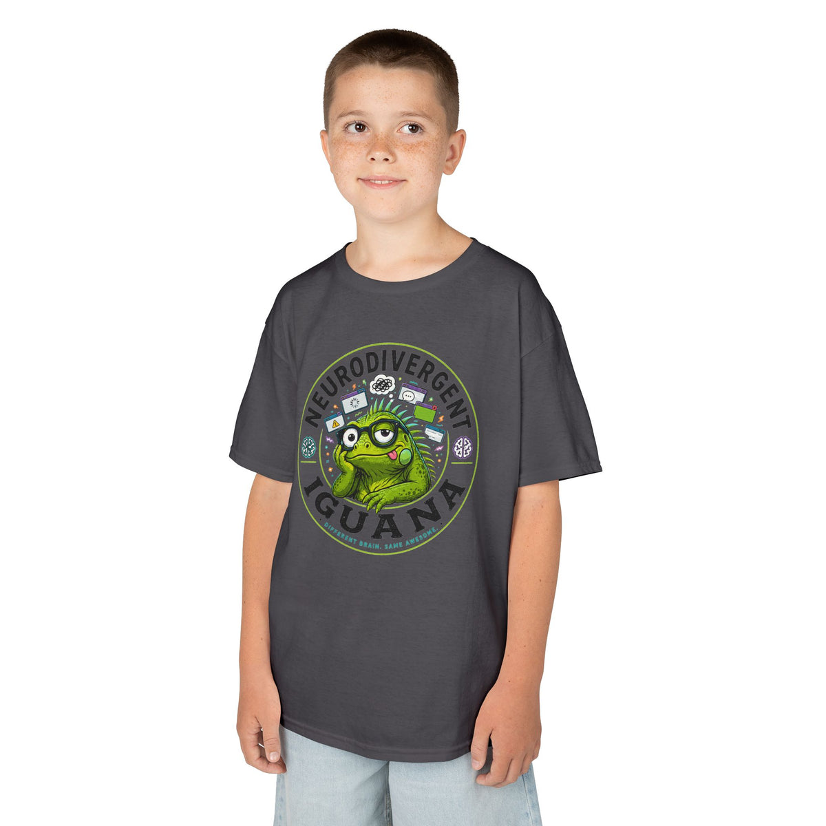 Neurodivergent Iguana Kids Tee