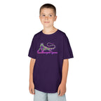Kids Tee — Neon Green & Purple Iguana Graphic “Fluorescent Iguana”