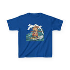Kids Surfing Bear Graphic Tee — Cute Adventure Whale-Wave Design