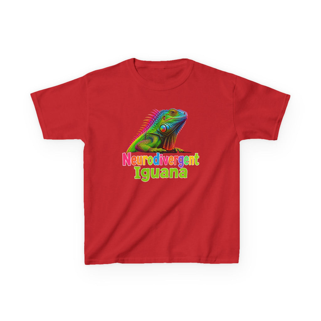 Kids T‑Shirt — Colorful "Neurodivergent Iguana" Graphic Tee