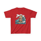 Kids Surfing Bear Graphic Tee — Cute Adventure Whale-Wave Design