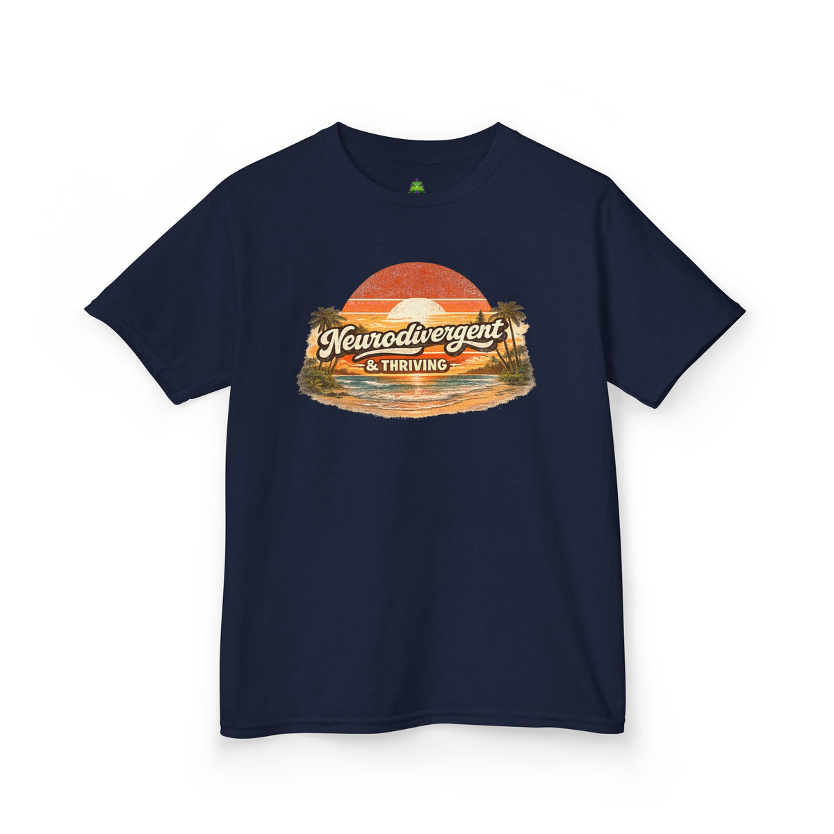 Kids T-Shirt — "Neurodivergent & Thriving" Retro Sunset Tee