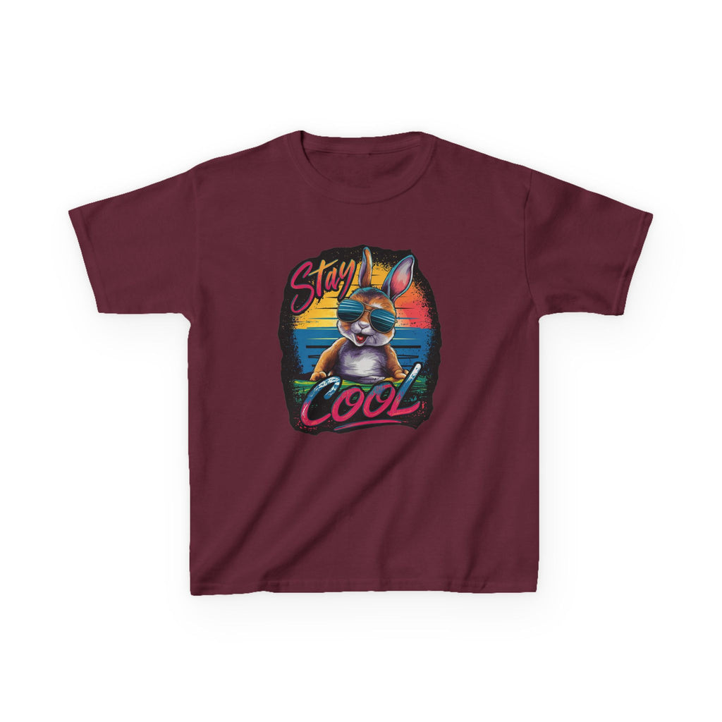 Kids T-Shirt — "Stay Cool" Sunglasses Cat Retro Graphic Tee