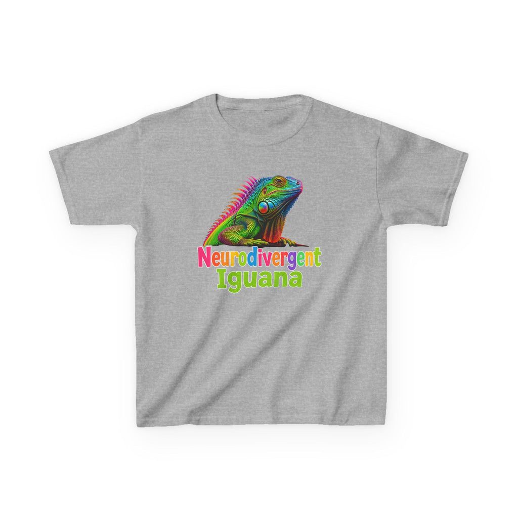 Kids T‑Shirt — Colorful "Neurodivergent Iguana" Graphic Tee