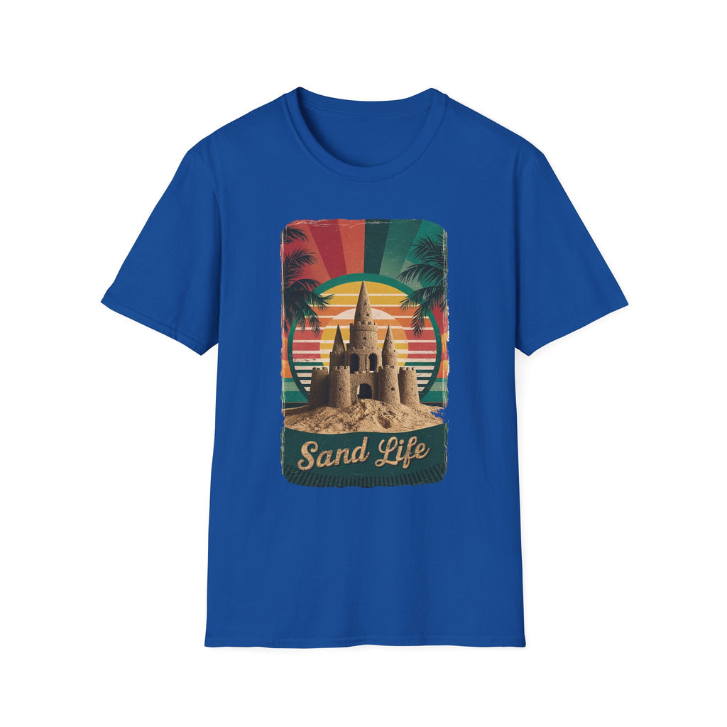 Sand Life T-Shirt — Retro Palm Tree Sandcastle Beach Tee