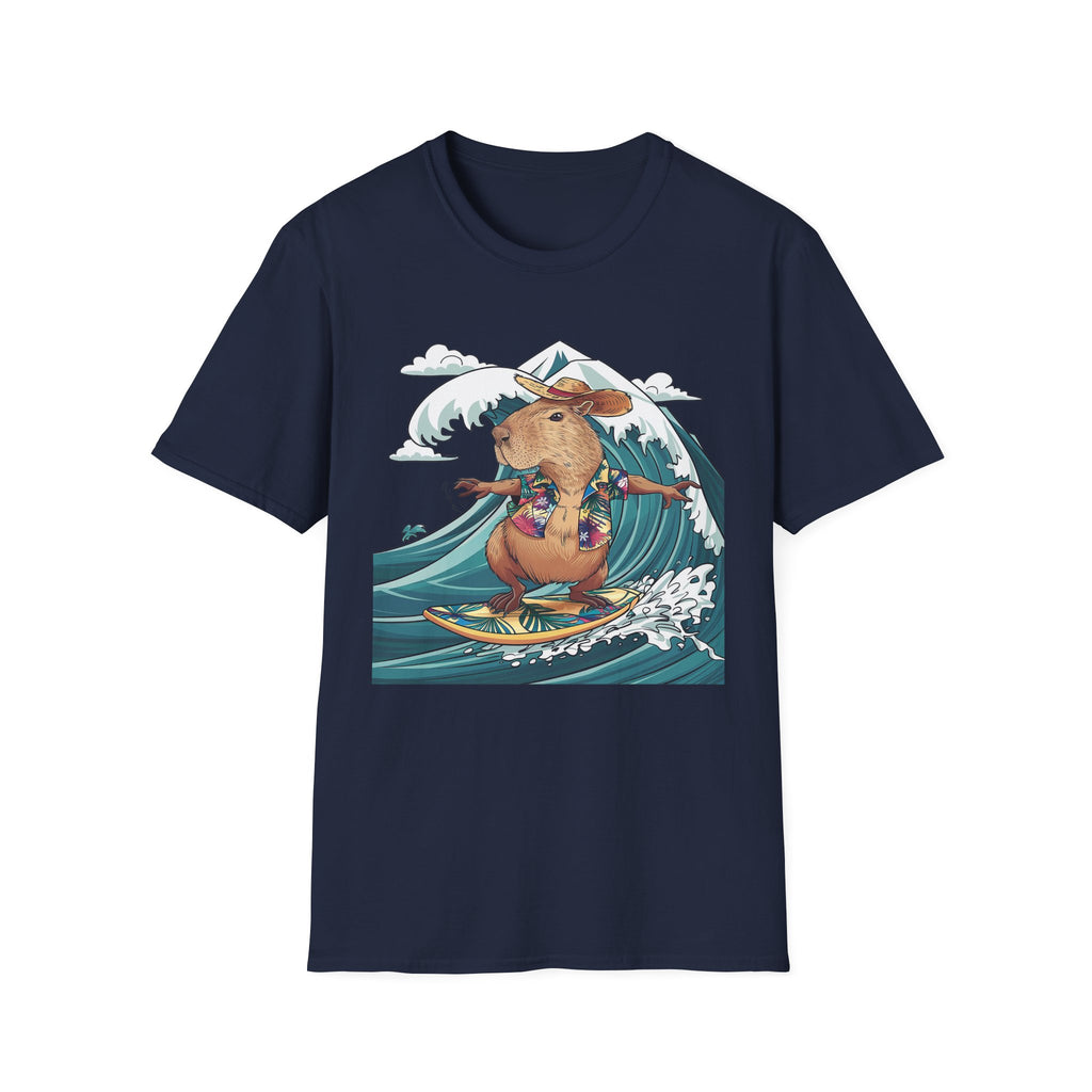 Capybara Surfing T-Shirt — Tropical Hawaiian Capybara Graphic Tee