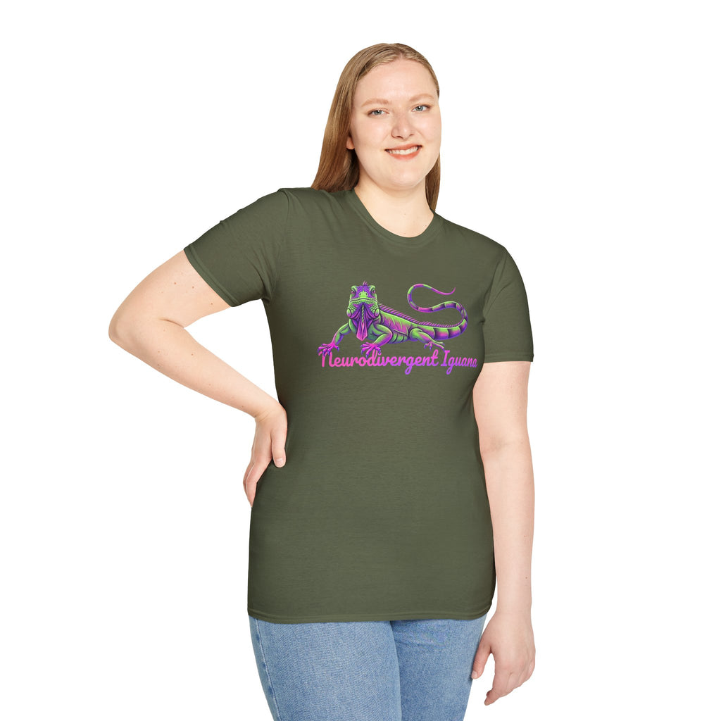 Neurodivergent Iguana T-Shirt — Colorful Pride Lizard Tee
