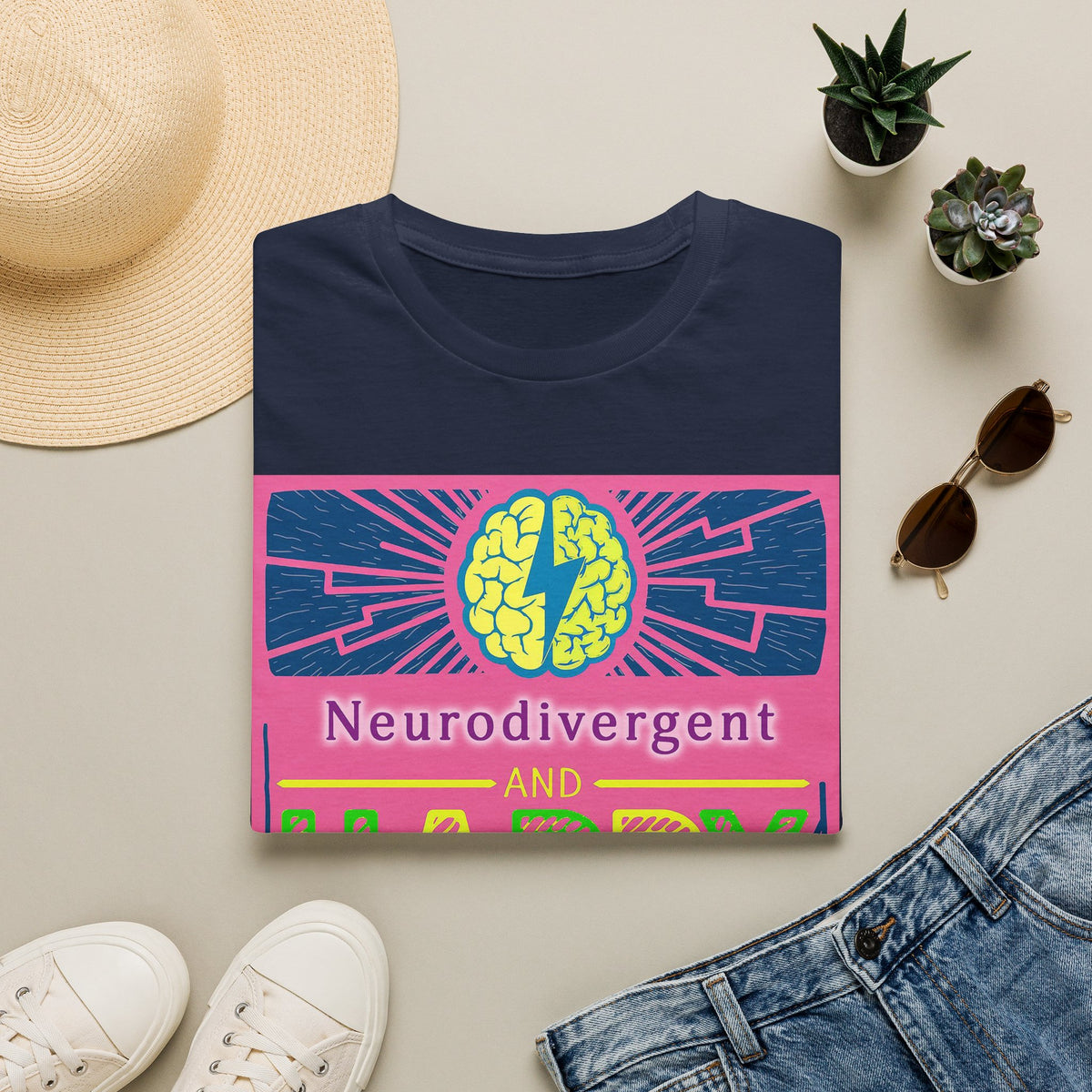 Neurodivergent and Happy T-Shirt — Bright Retro Pride Tee for Neurodiversity Awareness