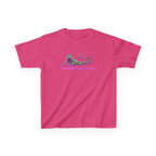 Kids Tee — Neon Green & Purple Iguana Graphic “Fluorescent Iguana”