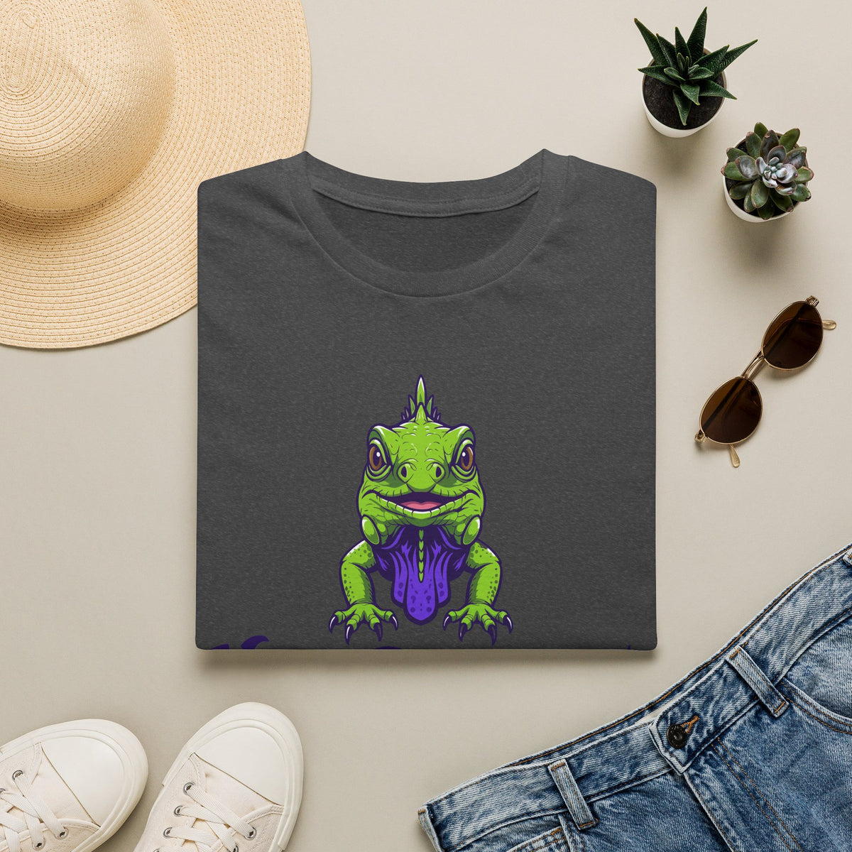 NeuroDivergent Iguana T-Shirt — Green Lizard Graphic Tee