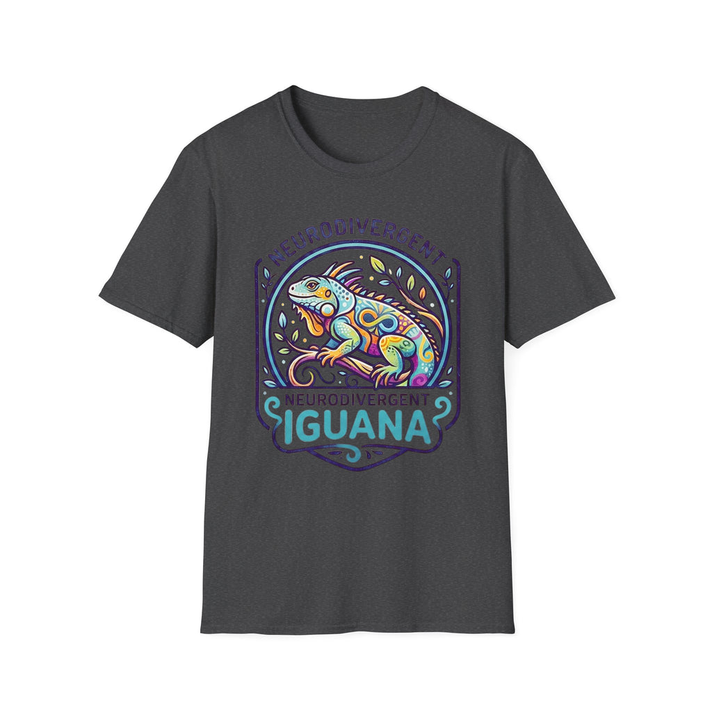 Neurodivergent Iguana T-Shirt — Colorful Pride Design for Neurodiversity Awareness