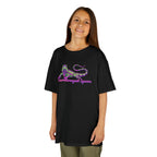Kids Tee — Neon Green & Purple Iguana Graphic “Fluorescent Iguana”