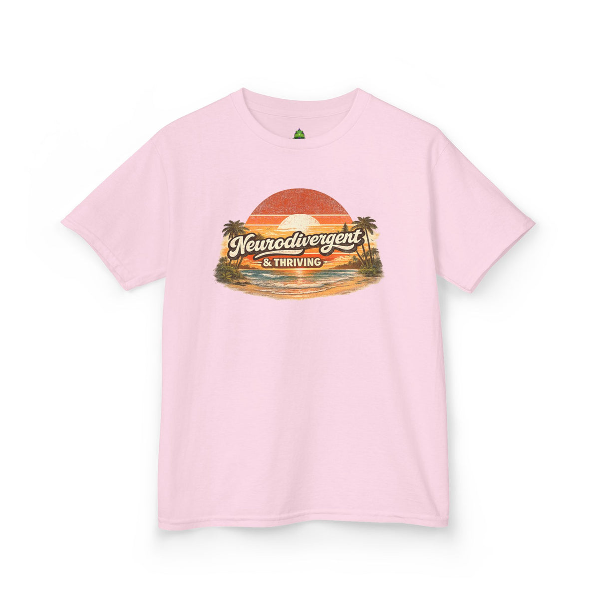 Kids T-Shirt — "Neurodivergent & Thriving" Retro Sunset Tee