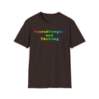 Neurodivergent and Thriving T-Shirt – Rainbow Pride Neurodiversity Tee