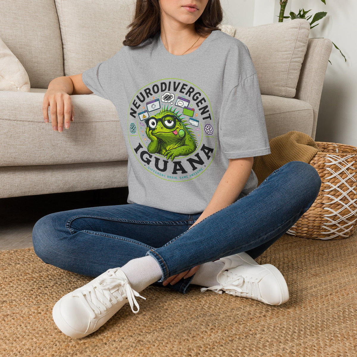 Neurodivergent Iguana T-Shirt — Cute Pride Neurodiversity Tee