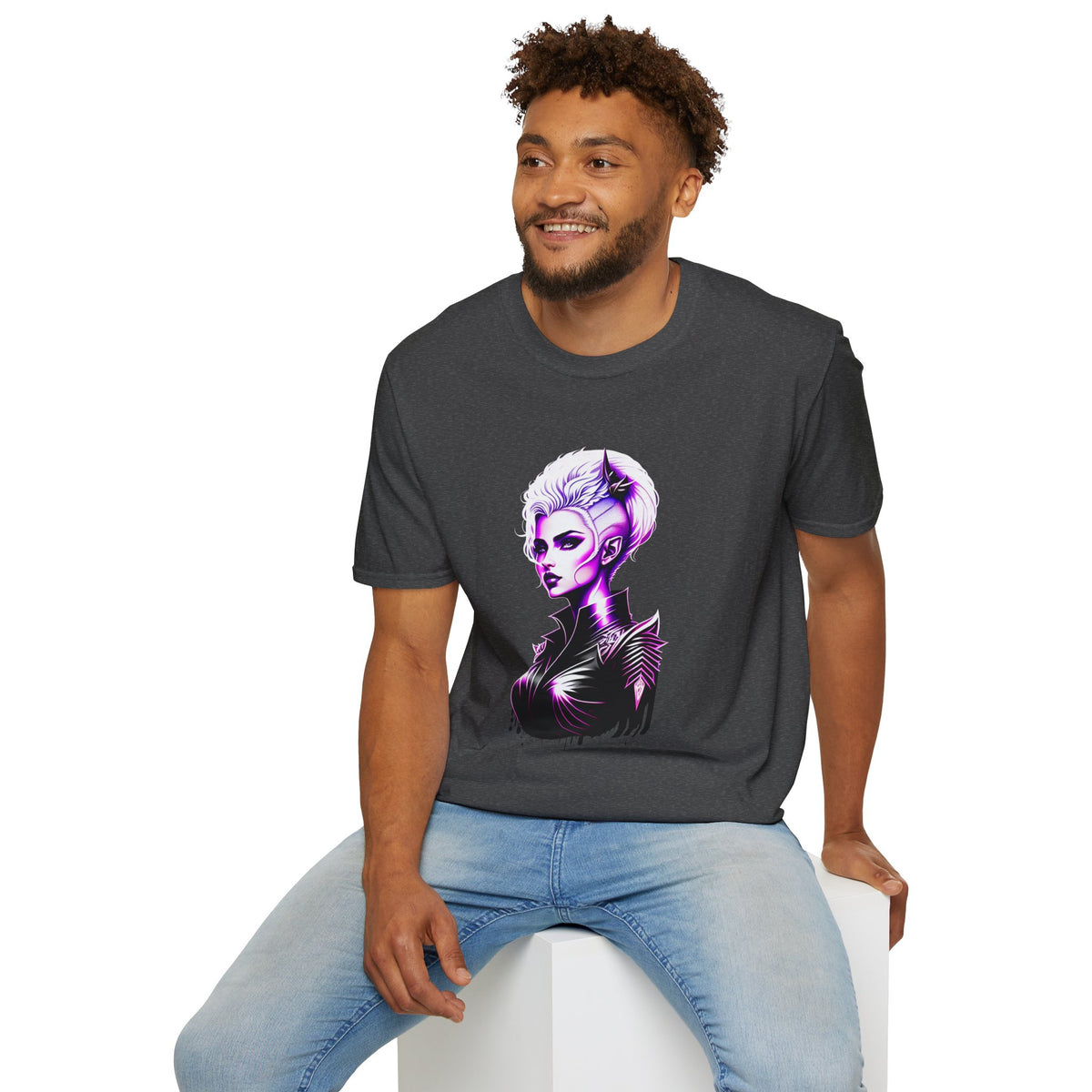 Violet Elven Woman Portrait T-Shirt