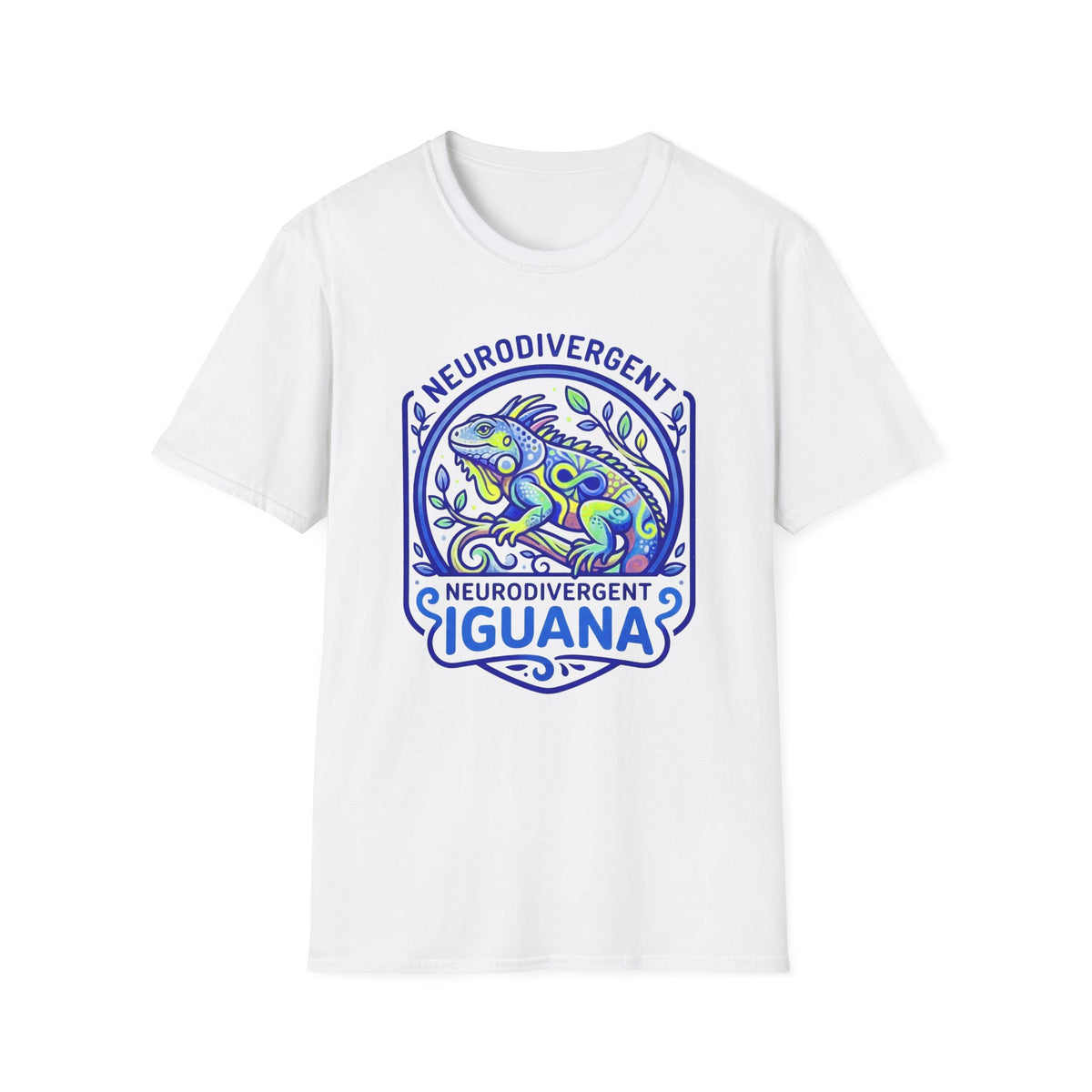 Neurodivergent Iguana T-Shirt — Colorful Pride Design for Neurodiversity Awareness
