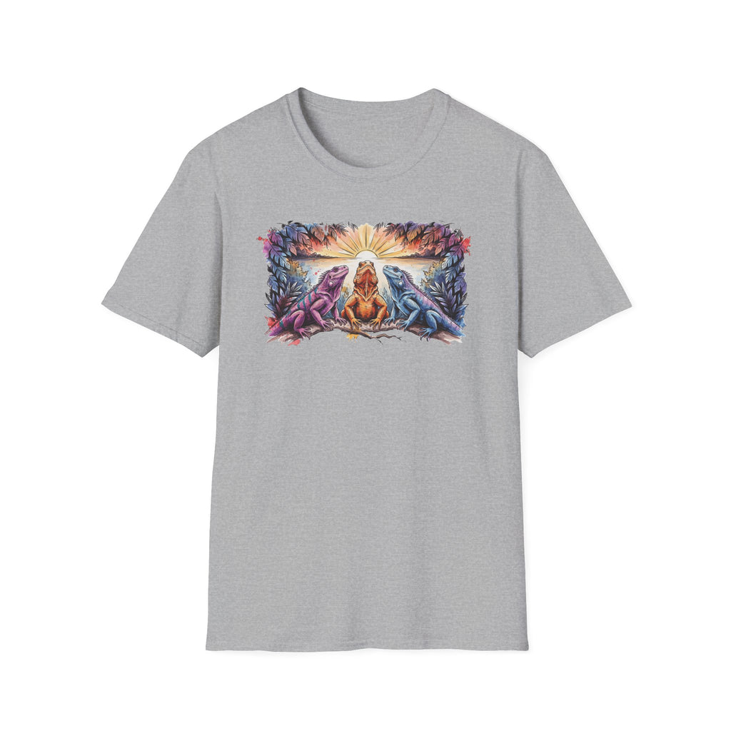 Tres iguanas T-Shirt — Sunrise Tribal Animal Harmony Tee