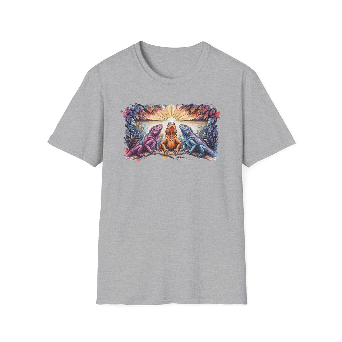 Tres iguanas T-Shirt — Sunrise Tribal Animal Harmony Tee
