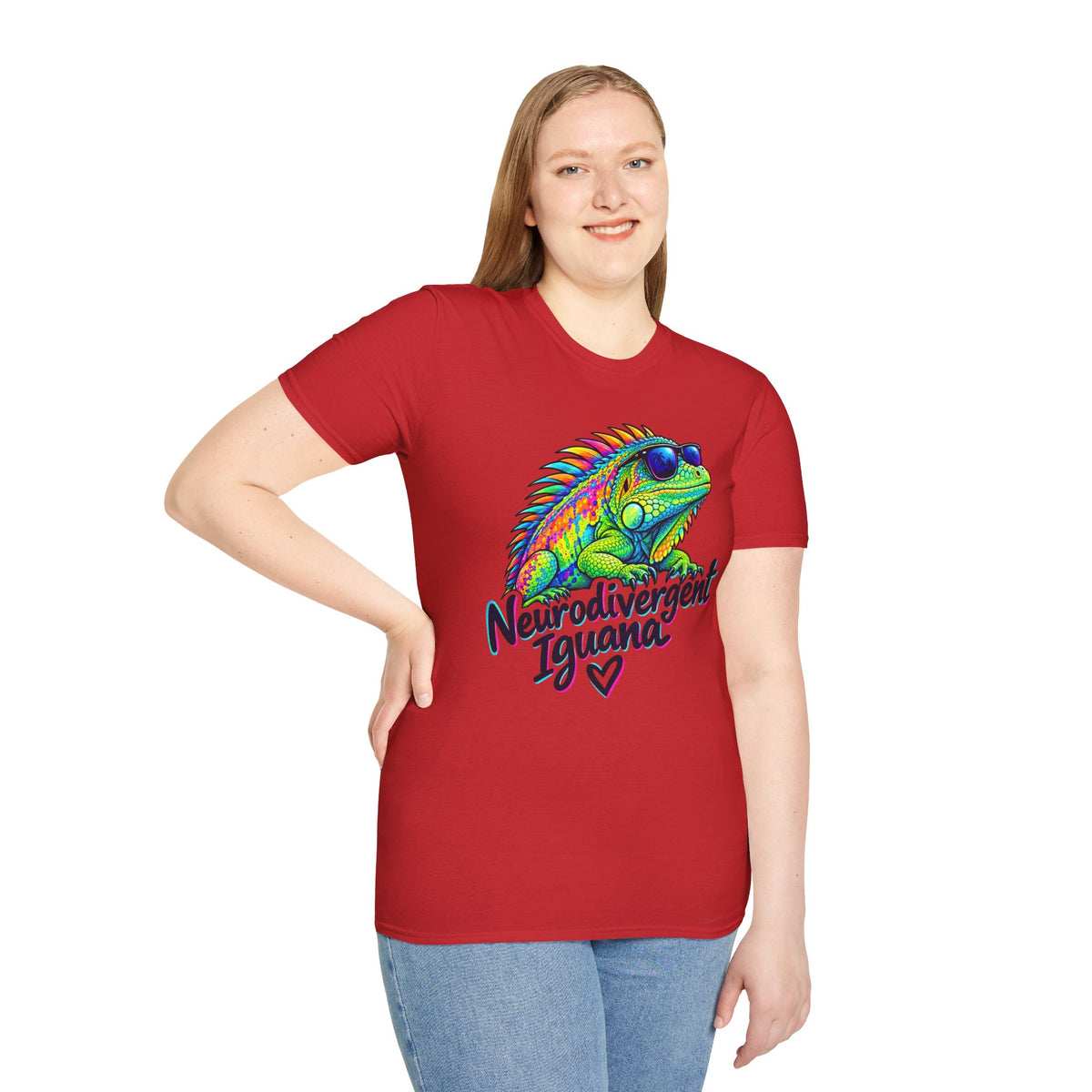Neurodivergent Iguana T-Shirt – Colorful Pride Lizard Tee for Neurodiversity Awareness