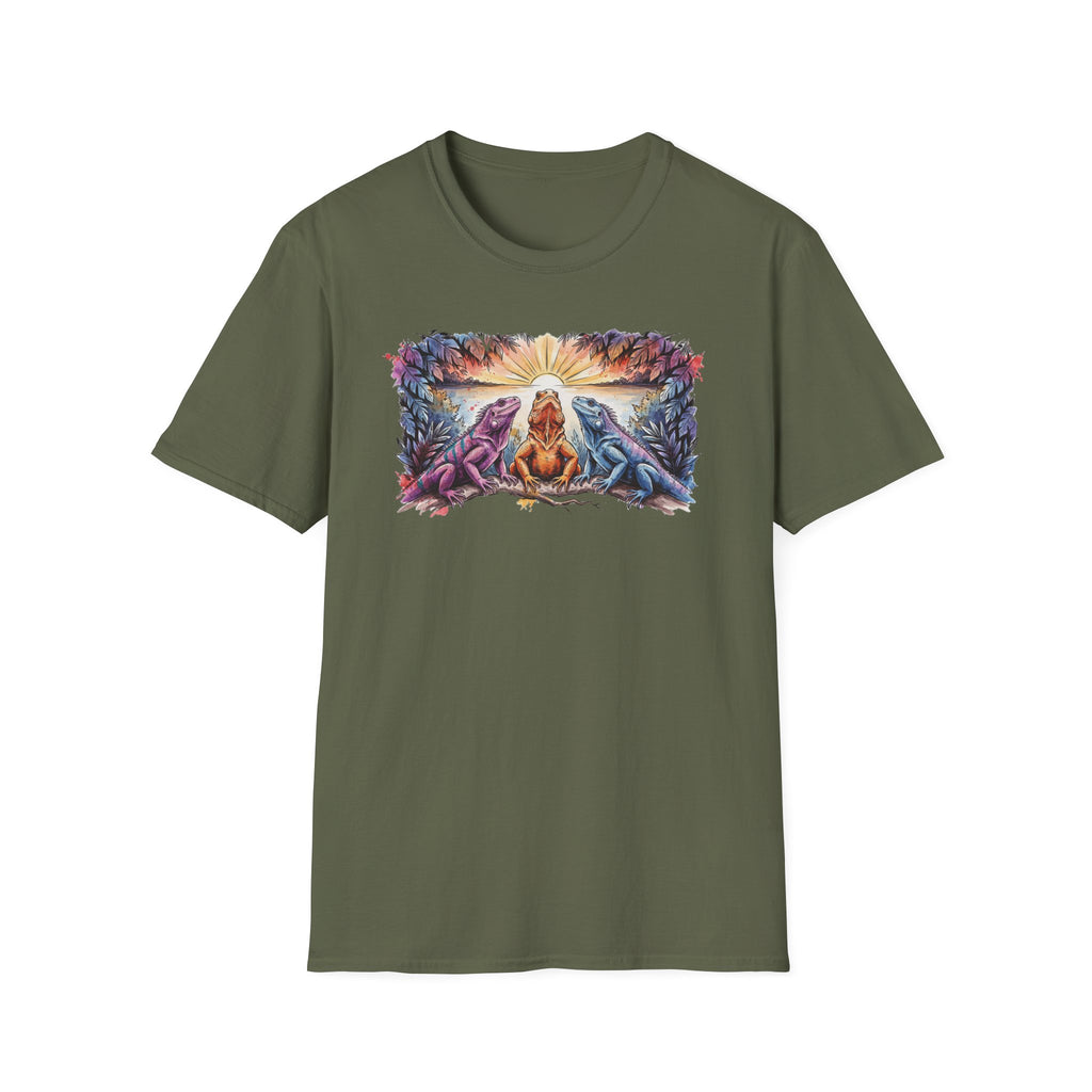 Tres iguanas T-Shirt — Sunrise Tribal Animal Harmony Tee