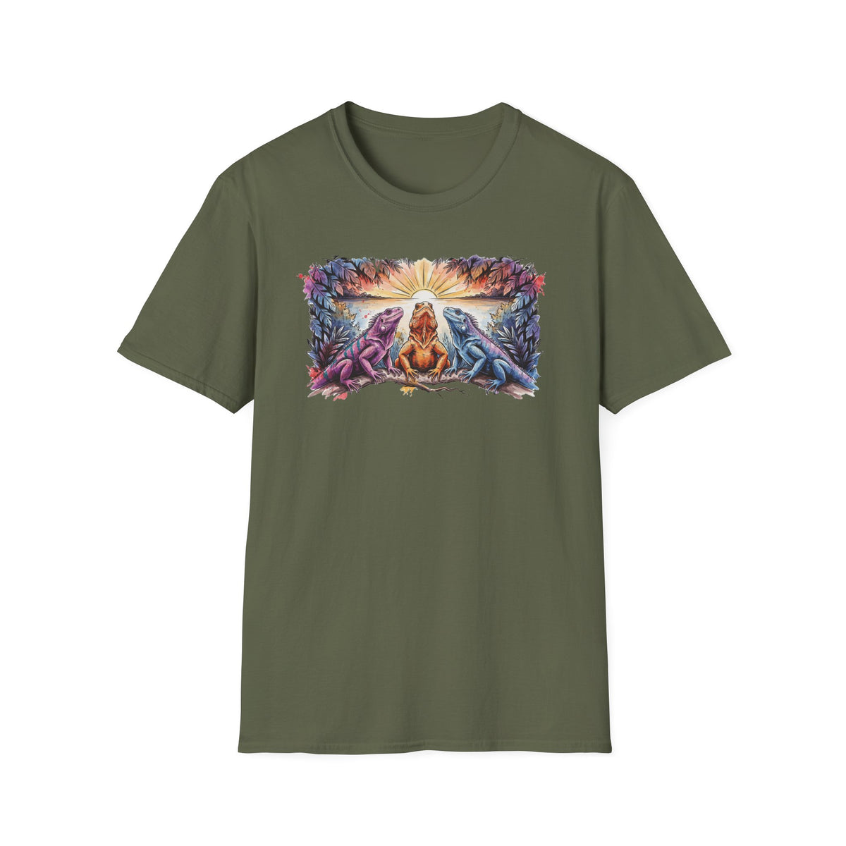 Tres iguanas T-Shirt — Sunrise Tribal Animal Harmony Tee