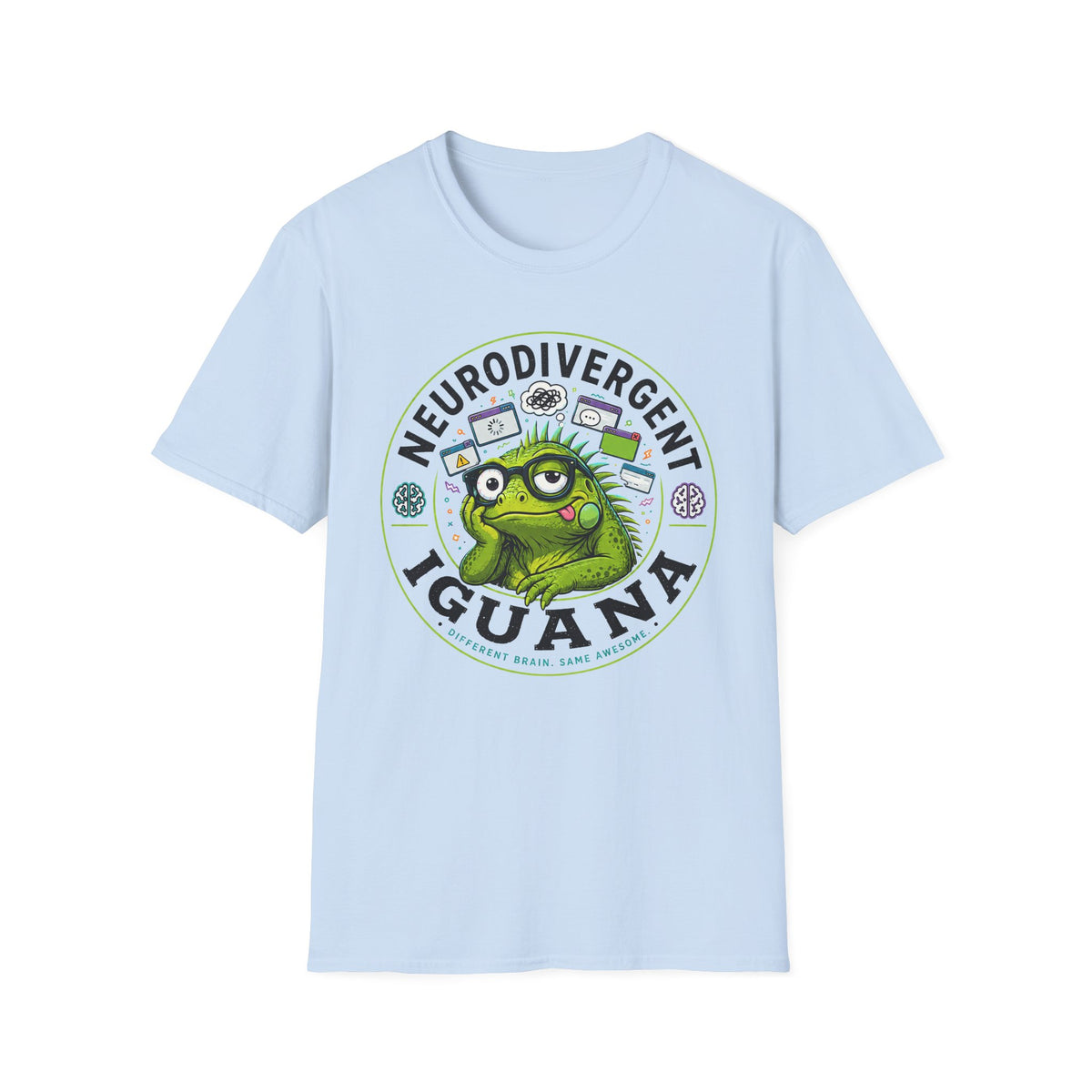 Neurodivergent Iguana T-Shirt — Cute Pride Neurodiversity Tee