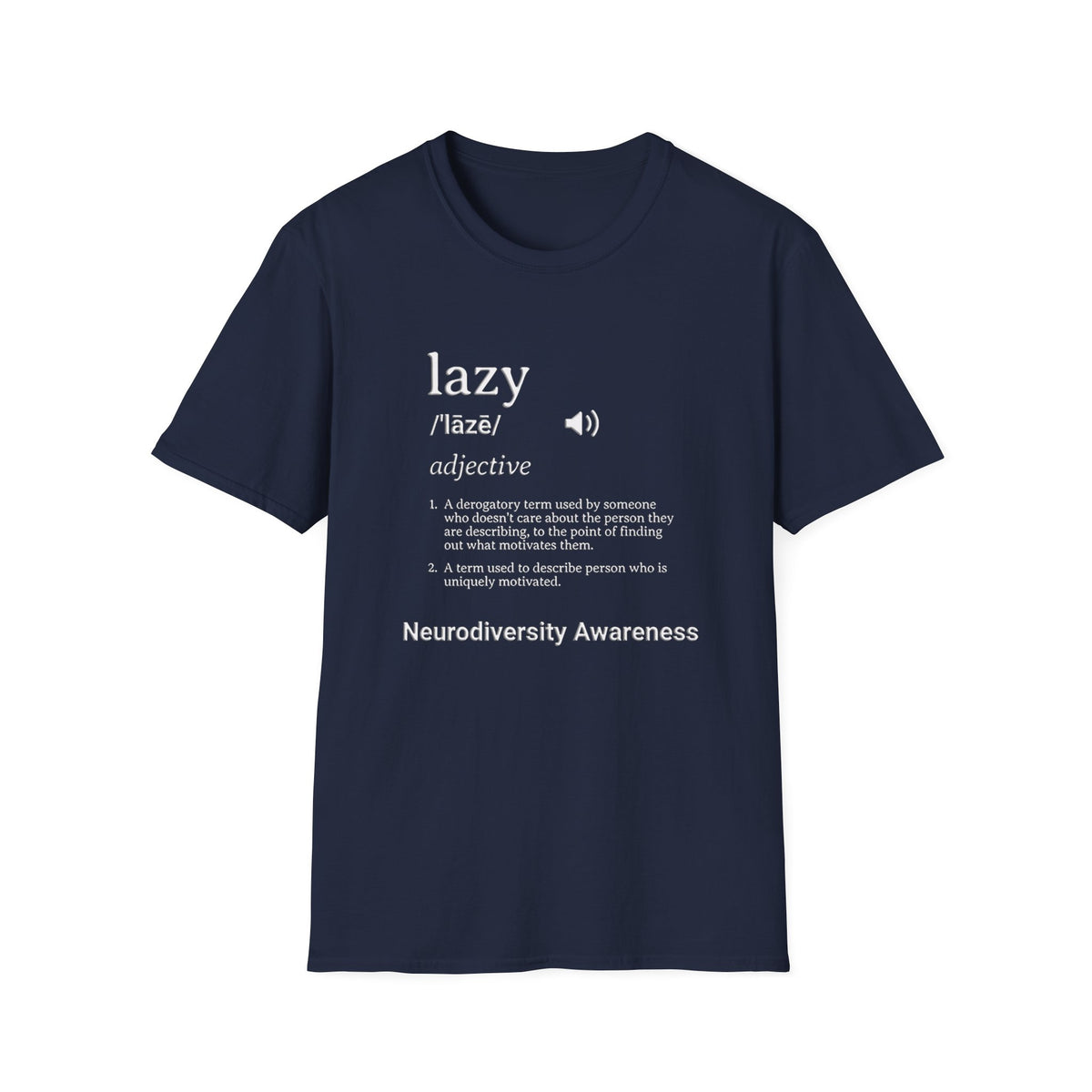 Lazy Definition T-Shirt — Funny Minimalist Typography Tee for Relaxed Lifestyle