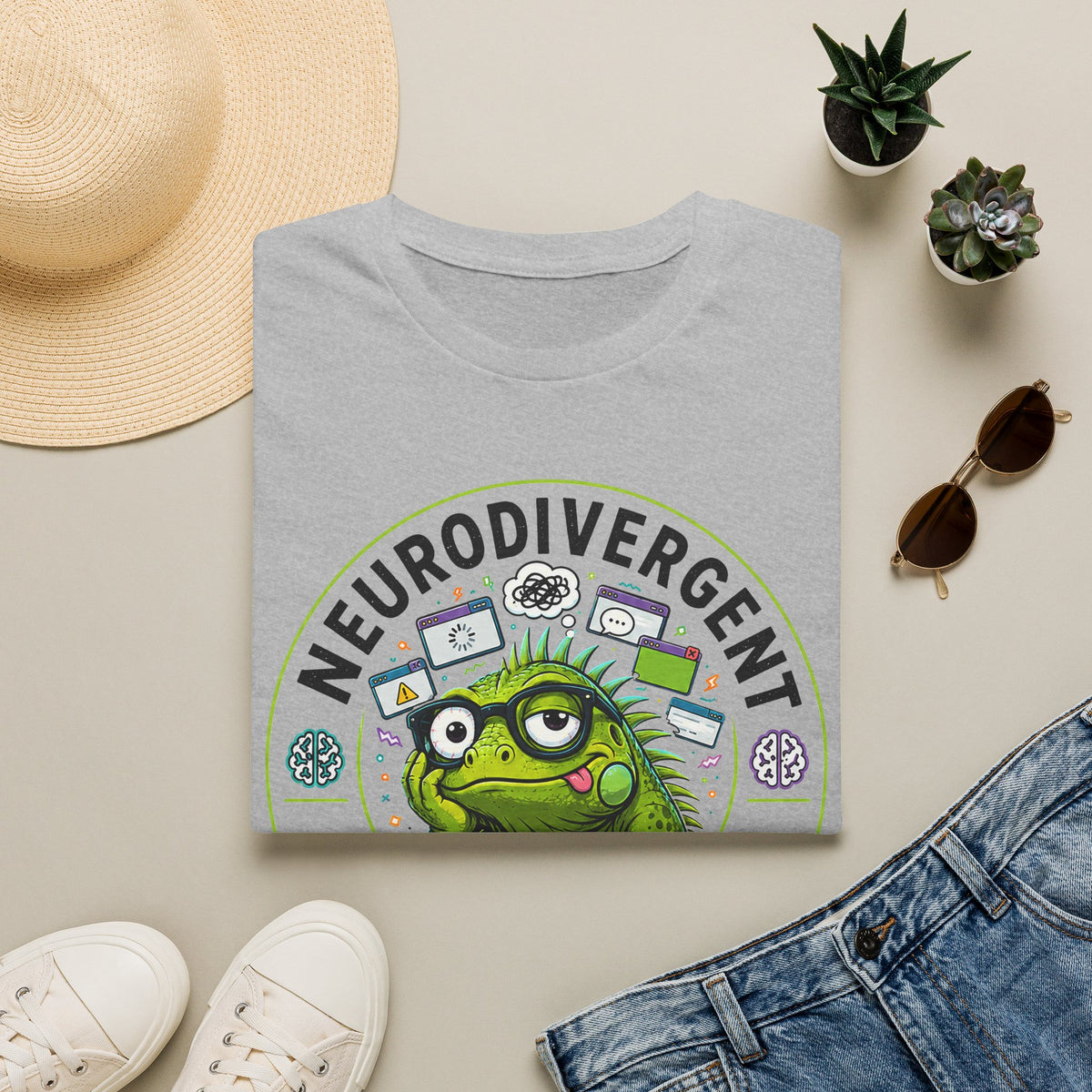 Neurodivergent Iguana T-Shirt — Cute Pride Neurodiversity Tee