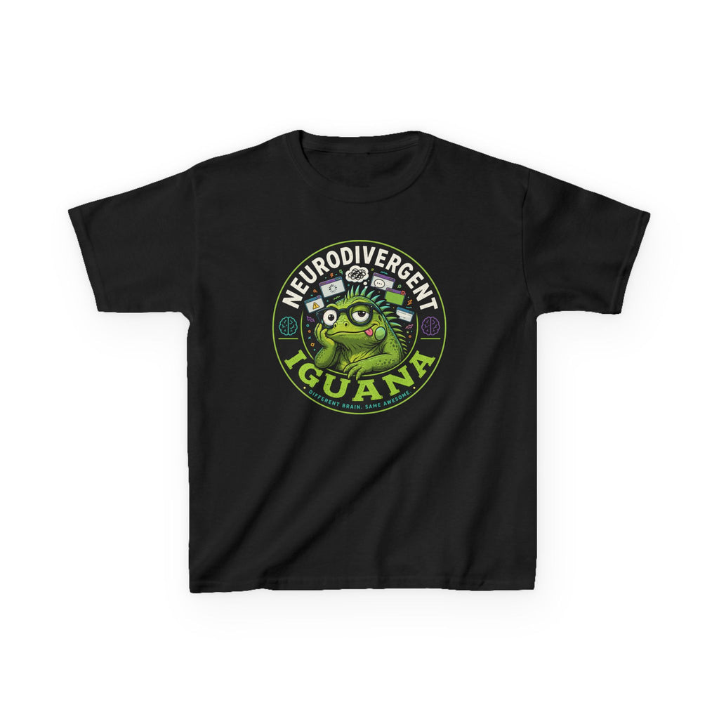 Kids T‑Shirt — "Neurodivergent Iguana" Graphic Tee